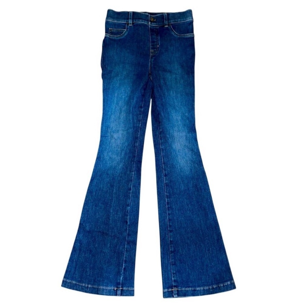 SPANX High-Rise Tummy Control Flare Jeans Blue Sculpting Women’s Size Small